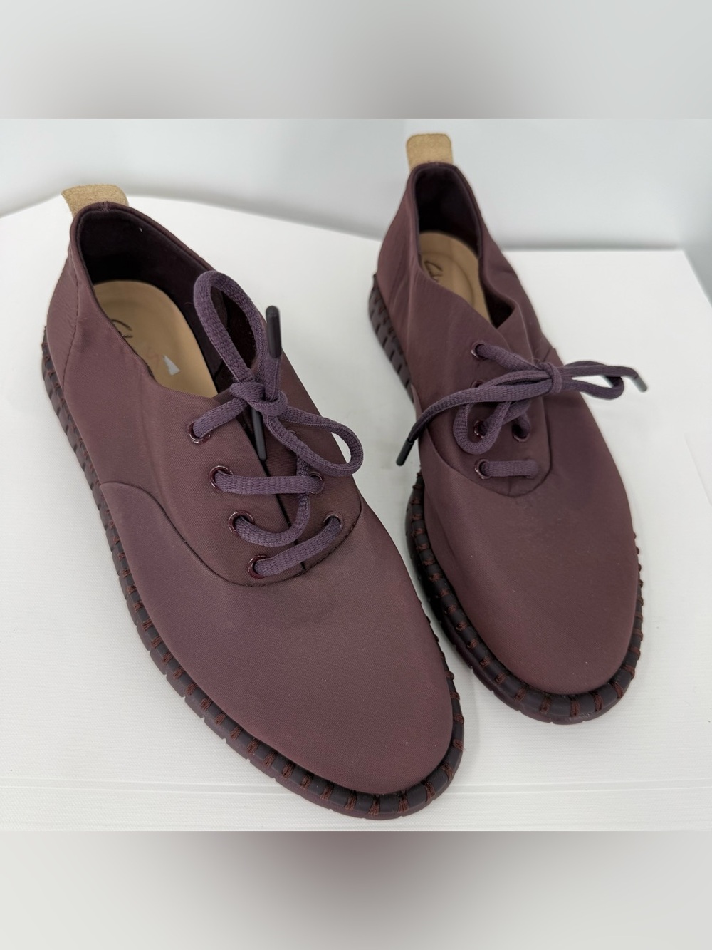 Clarks Textile Casual Shoes Plum Size 7.5